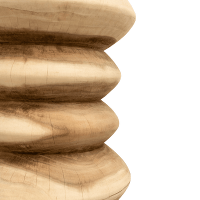 Zoco Home Sgabello a spirale in legno di suar | 40x46 cm