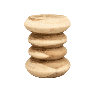 Zoco Home Sgabello a spirale in legno di suar | 40x46 cm