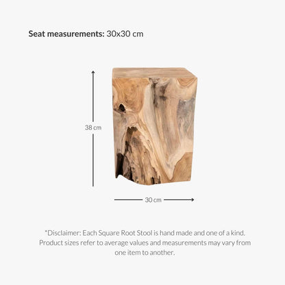 Zoco Home Furniture/Chair Square Root Stool | 30x37cm