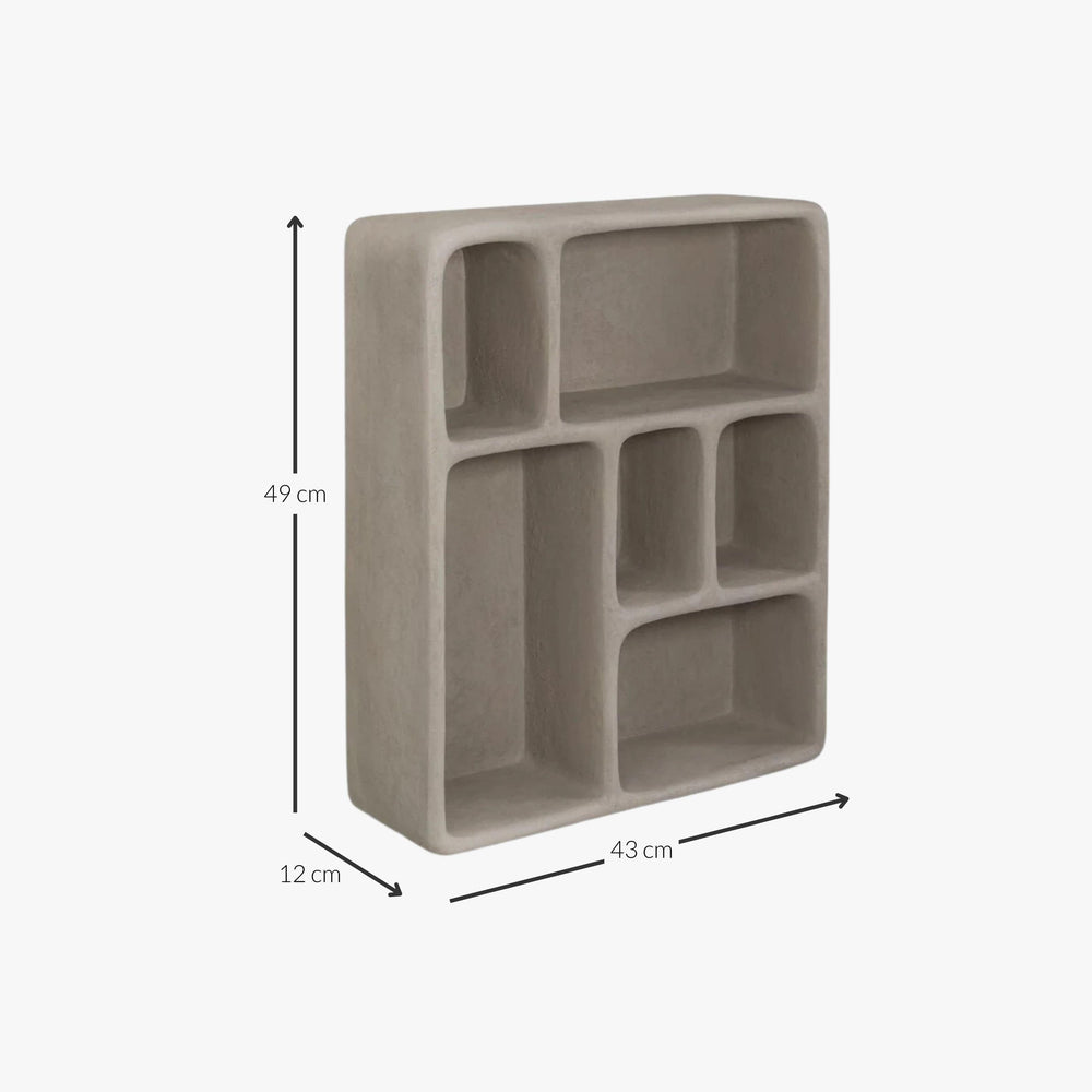 Zoco Home Shelving Stone Resin Shelf | Natural 42.5x12x48.5cm