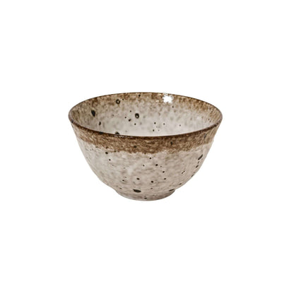 Zoco Home Kitchenware Stoneware Bowl | White/Brown 12x7cm