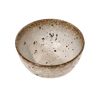 Zoco Home Decor/Kitchen Stoneware Bowl | White/Brown 15x8cm