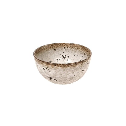 Zoco Home Decor/Kitchen Stoneware Bowl | White/Brown 15x8cm