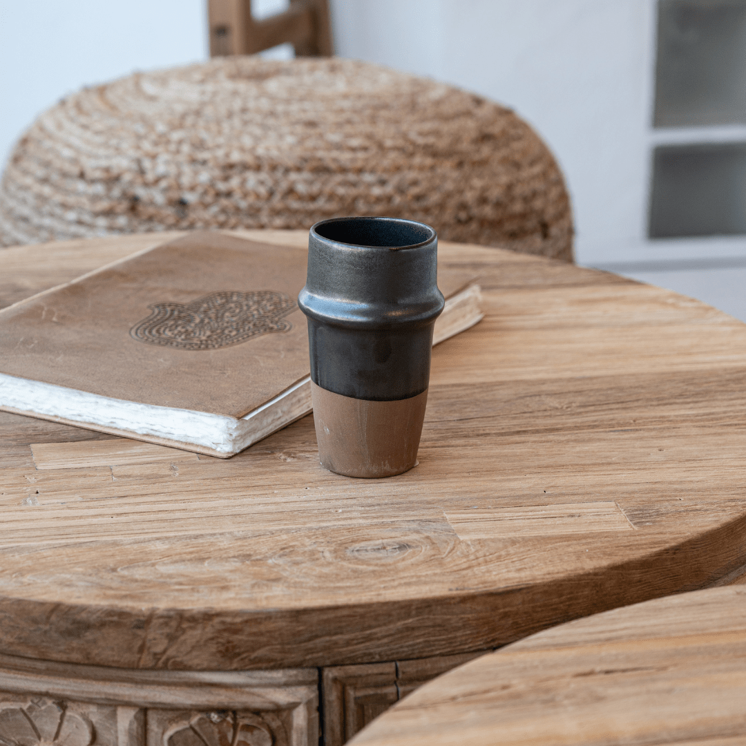 Zoco Home Kitchenware Stoneware Cup | Black/Brown 6.5x12cm