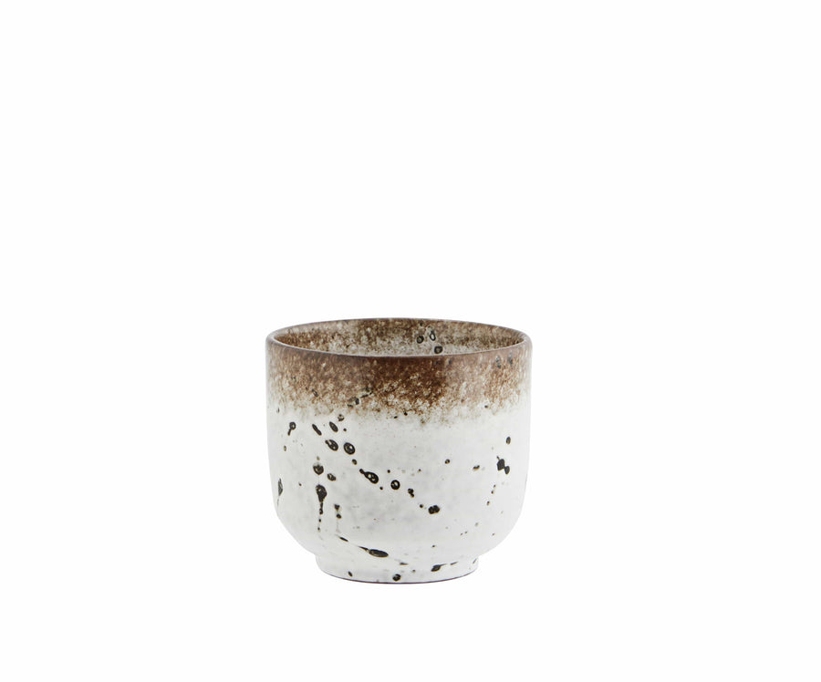 Zoco Home Kitchenware Stoneware Cup | White/Brown 8x8cm