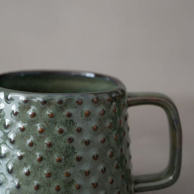 Zoco Home Decor/Tazza in gres con motivo a pois Zoco Home | Verde/Marrone 9,5 x 8 cm