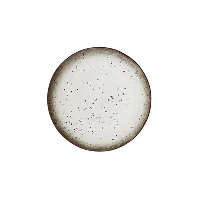 Zoco Home Decor/Kitchen Stoneware Lunch Plate | White/Brown 22cm