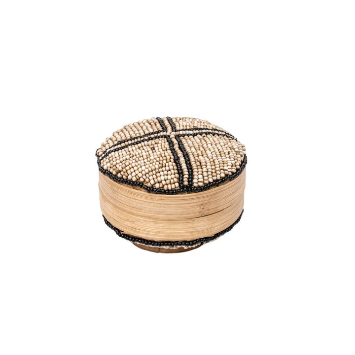 Zoco Home Baskets Suri Jewelry Beaded Basket | Beige