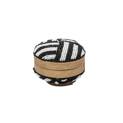 Zoco Home Decor/Accessories Suri Jewelry Beaded Basket | Black/White
