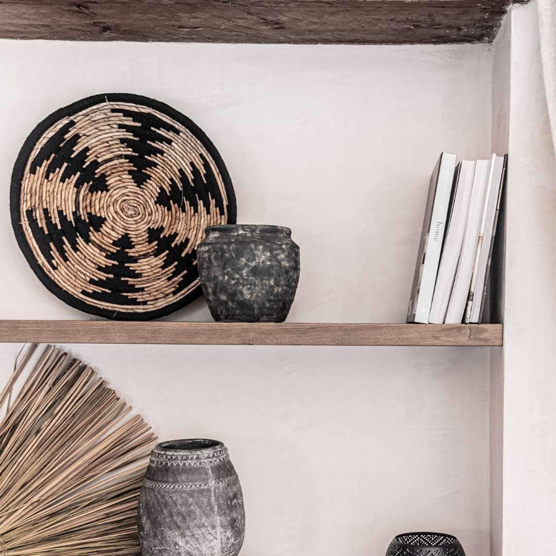 Zoco Home Suri Wall Deco Basket | Black/Natural 40cm