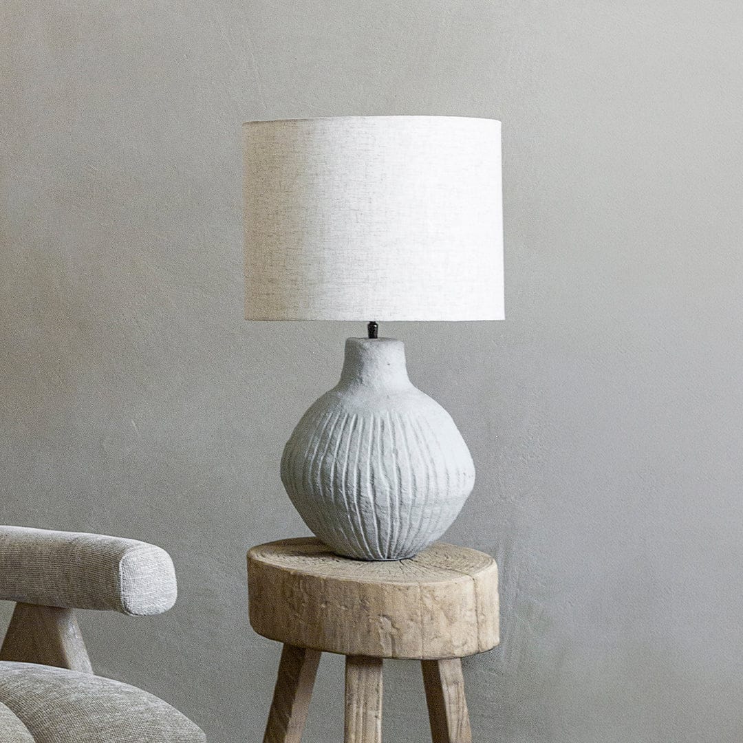 Zoco Home Tahlia-tafellamp met geribbelde kalebas | 35 x 58 cm
