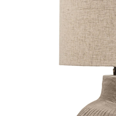 Zoco Home Tahlia-tafellamp met geribbelde kalebas | Zandkleur