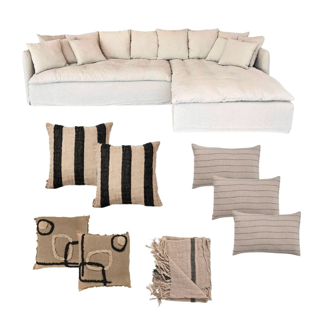 Zoco Home Tarifa Linen Chaise Longue | Furniture Set
