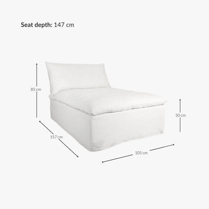 Zoco Home Furniture/Sofa Tarifa Linen Chaise Longue Sofa | 105x160x80cm