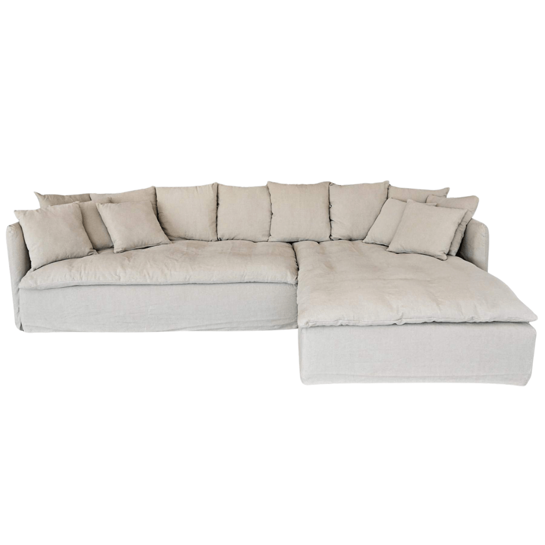 Zoco Home Furniture Tarifa Linen Chaise Longue Sofa