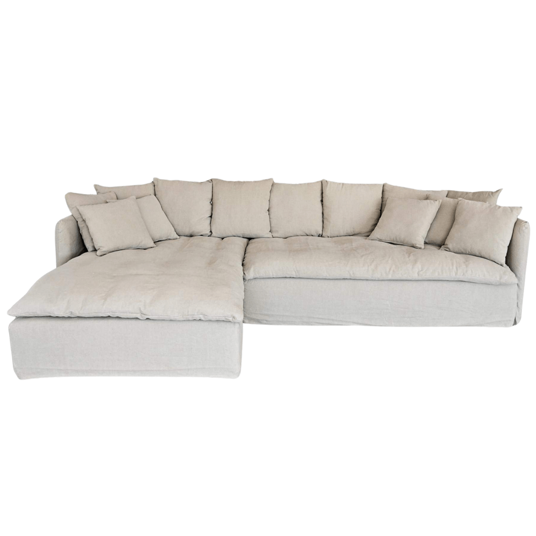 Zoco Home Furniture Tarifa Linen Chaise Longue Sofa