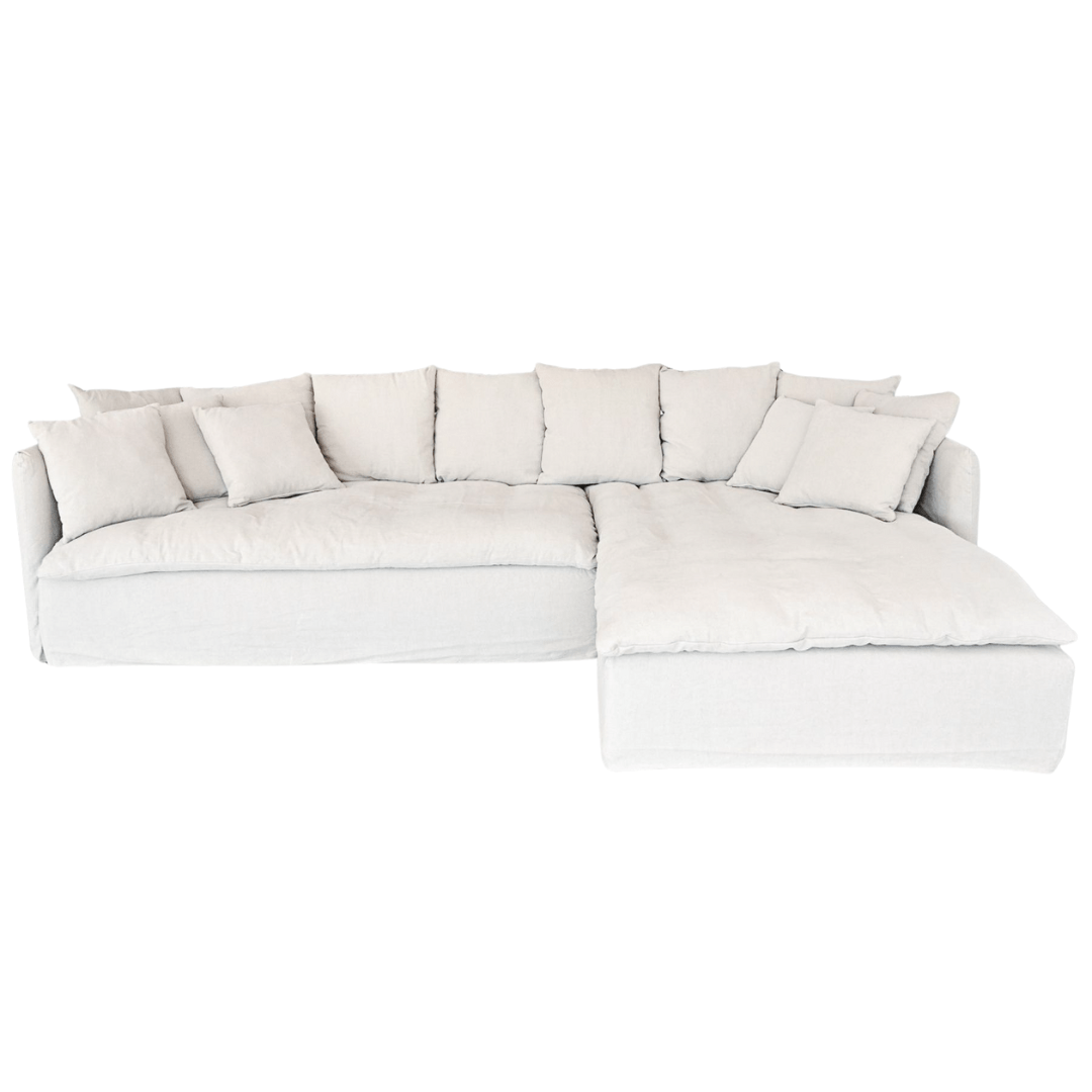 Zoco Home Furniture Tarifa Linen Chaise Longue Sofa