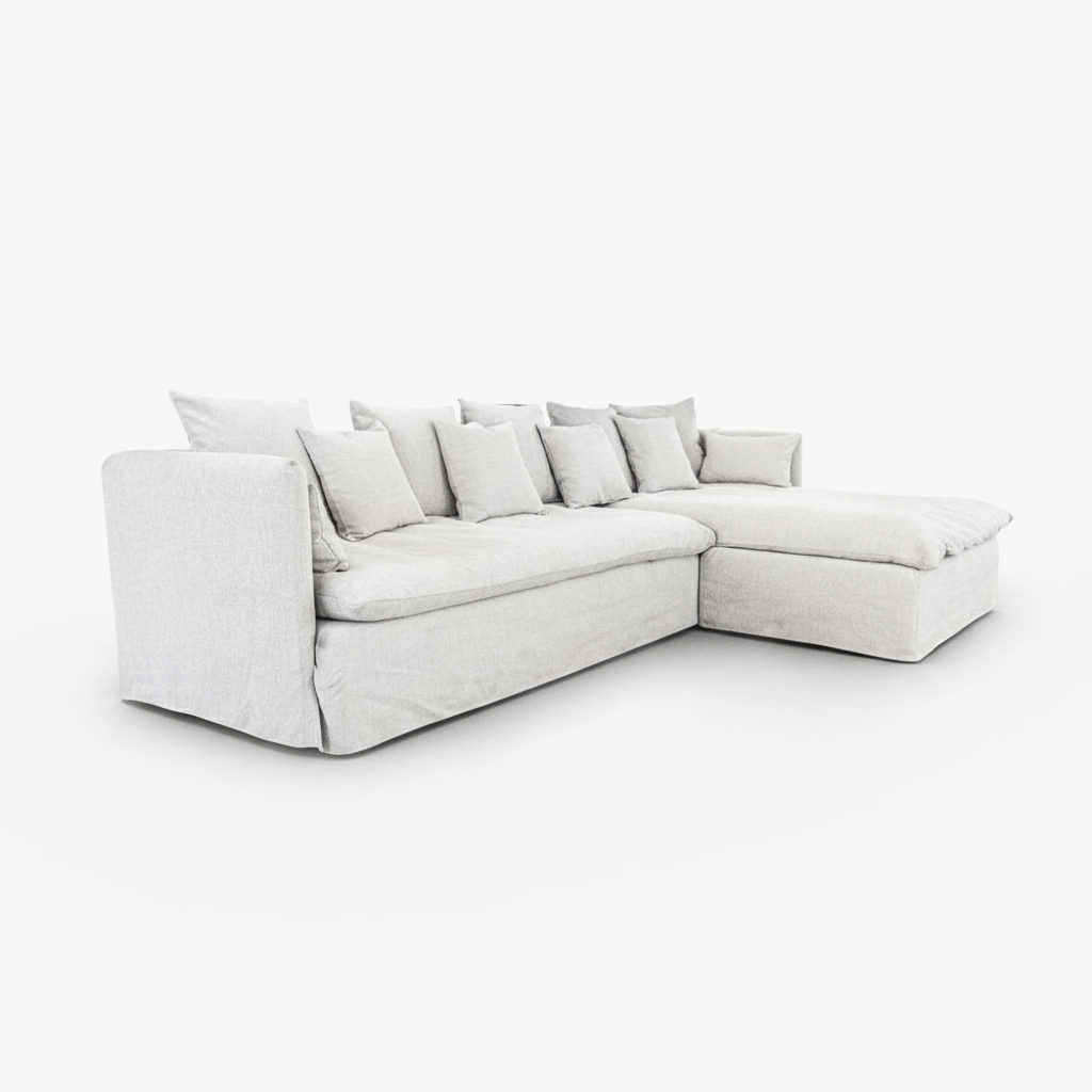 Zoco Home Furniture/Sofa Tarifa Linen Chaise Longue Sofa | Reversible