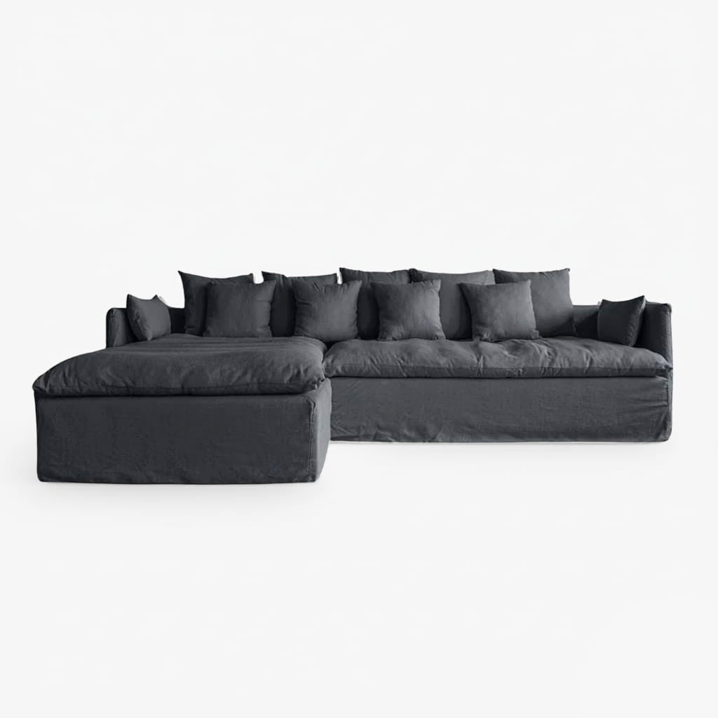 Zoco Home Furniture/Sofa Tarifa Linen Chaise Longue Sofa | Reversible