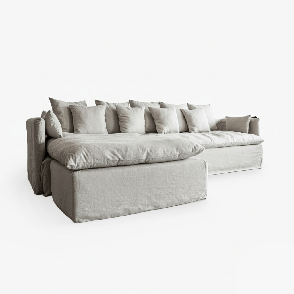 Zoco Home Furniture/Sofa Tarifa Linen Chaise Longue Sofa | Reversible