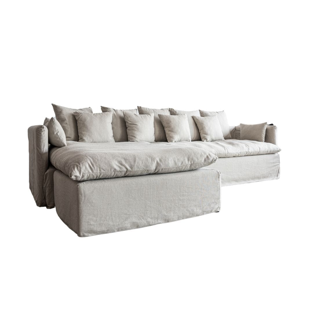 Zoco Home Sofas Tarifa Linen Chaise Longue Sofa | Reversible