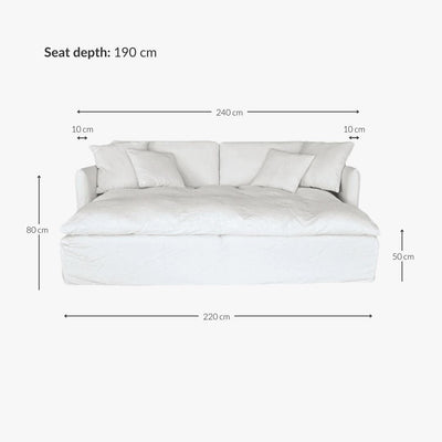 Zoco Home Furniture/Sofa Tarifa Linen Lounge Sofa | 240x190x80cm