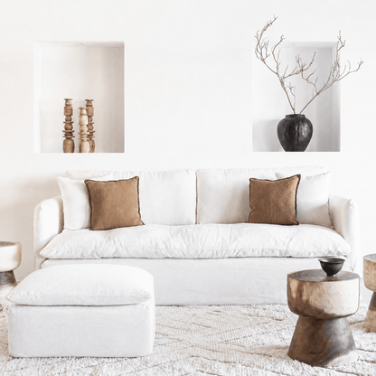 Zoco Home Furniture/Sofa Tarifa Linen Pouf