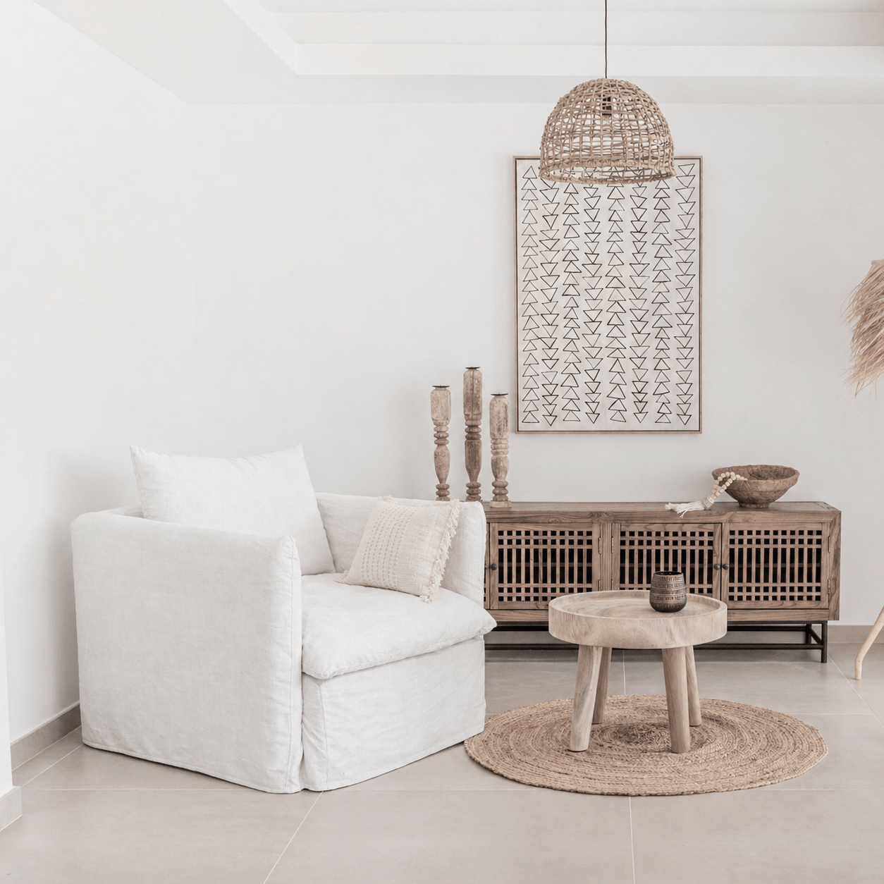 Zoco Home Furniture/Sofa Tarifa Linen Single Sofa