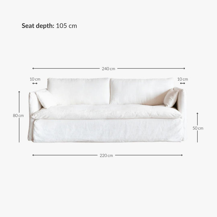 Zoco Home Furniture Tarifa Linen Sofa | 240cm