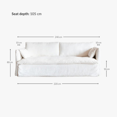Zoco Home Tarifa Leinen-Sofa | 240 cm