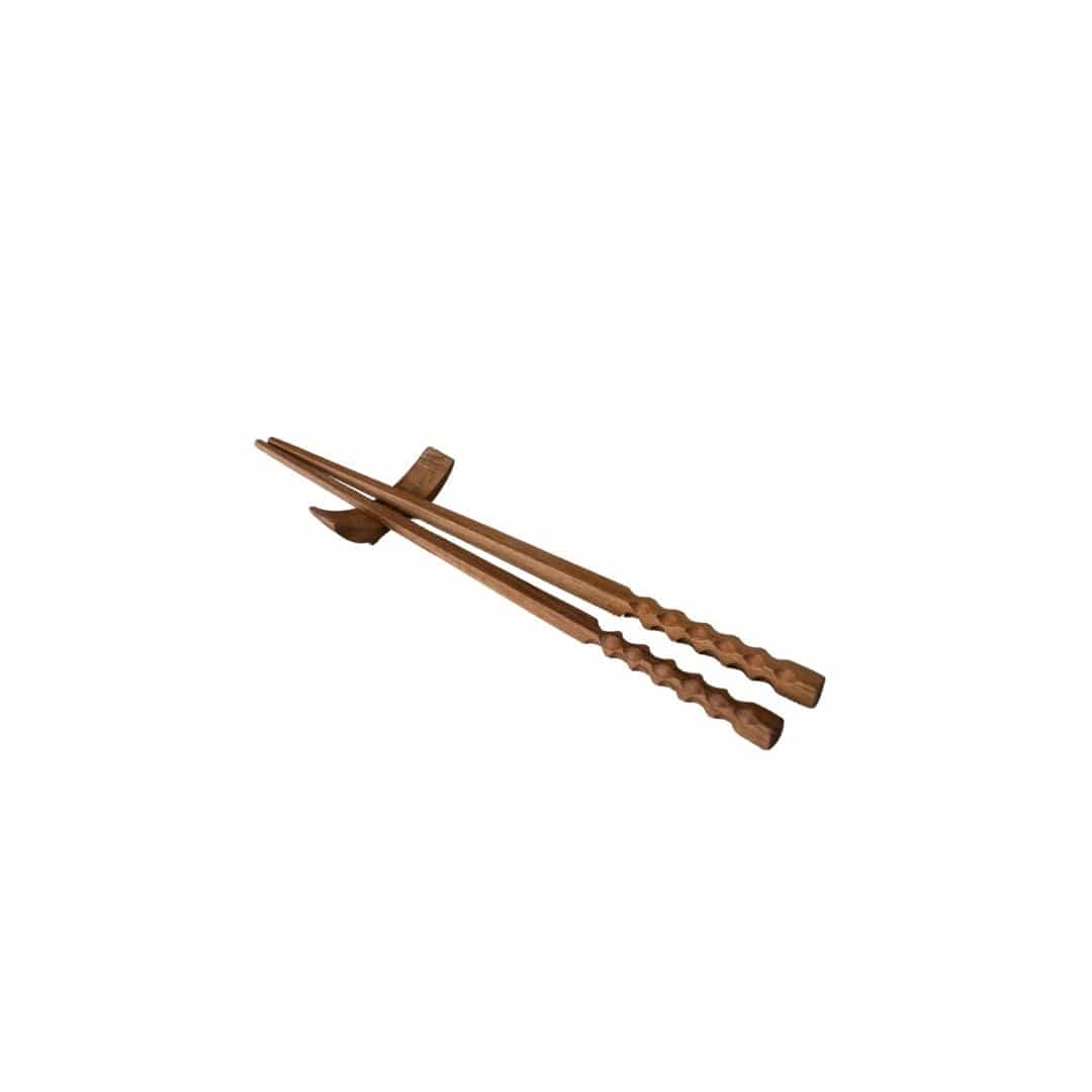Zoco Home Decor/Kitchen/Tableware Teak Chopsticks & Hashioki Set | Natural