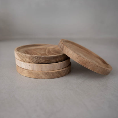 Zoco Home Decor/Kitchen Teak Coaster | Set of 4 | 10cm