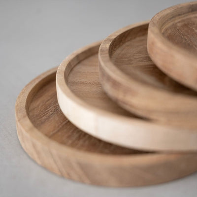 Zoco Home Untersetzer aus Teakholz | 4er-Set | 10 cm
