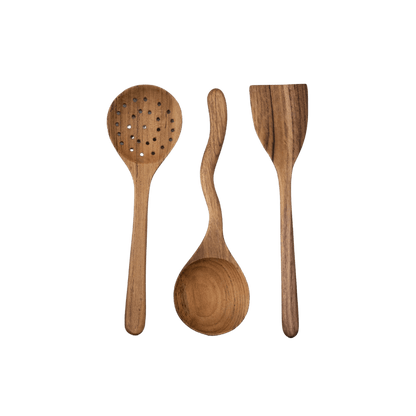 Zoco Home Decor/Kitchen Teak Cooking Set of 3 | 31cm