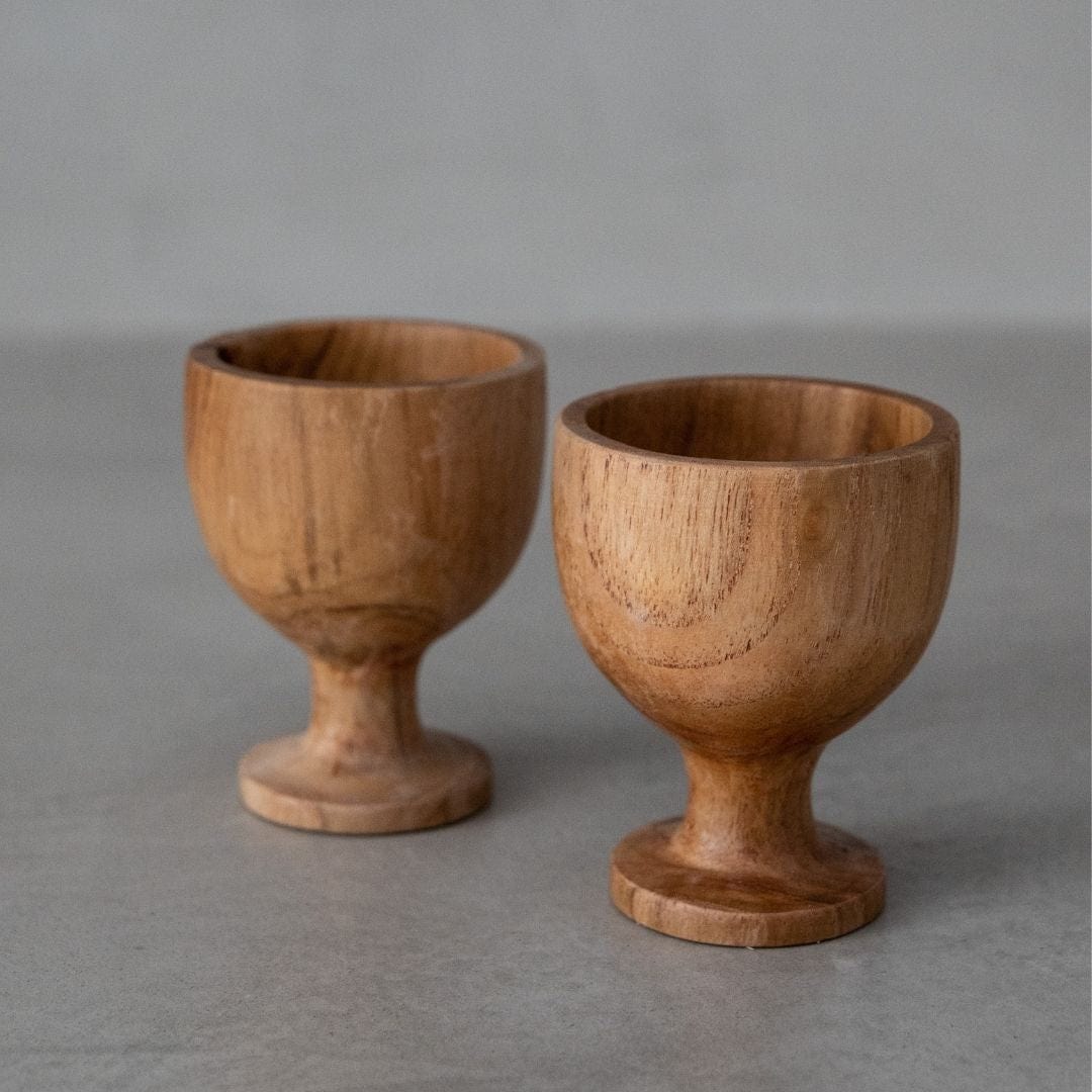 Zoco Home Tableware Teak Egg Cup | Natural