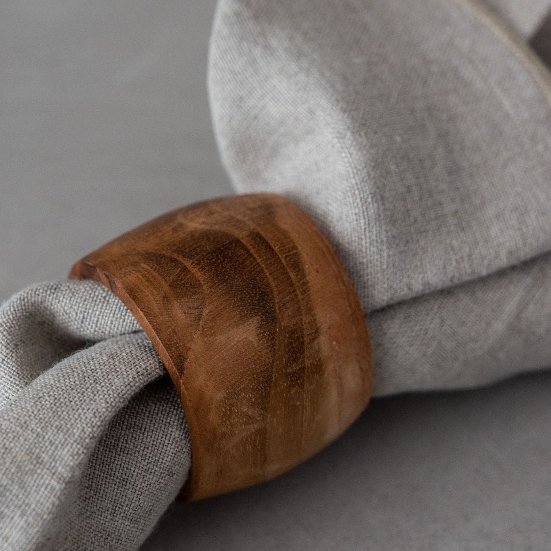 Zoco Home Tableware Teak Napkin Ring | Natural