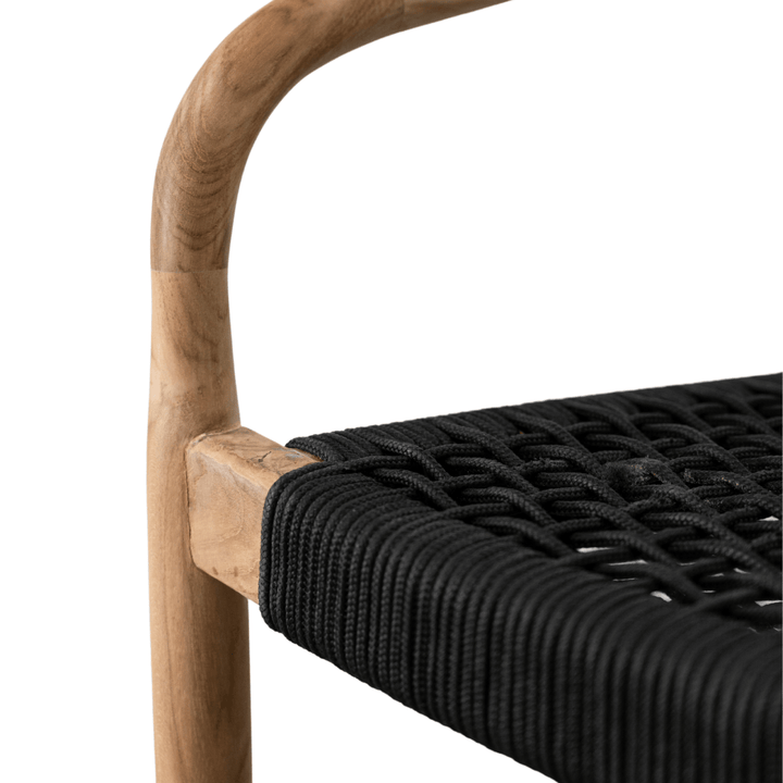 Zoco Home Teak Outdoor Dining Chair | Black 57x52x75cm