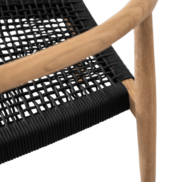 Zoco Home Teak Outdoor Dining Chair | Black 57x52x75cm