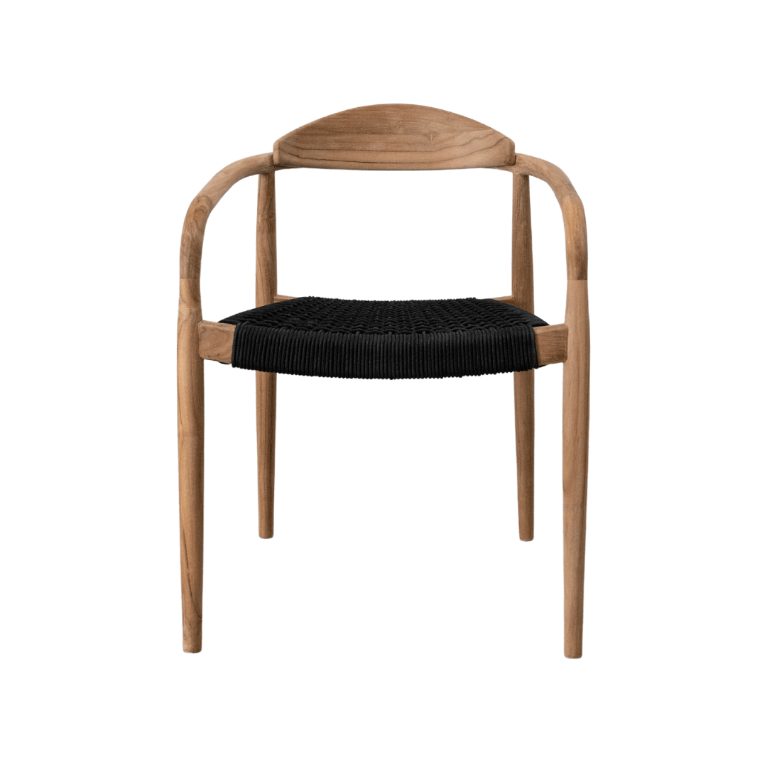Zoco Home Teak Outdoor Dining Chair | Black 57x52x75cm