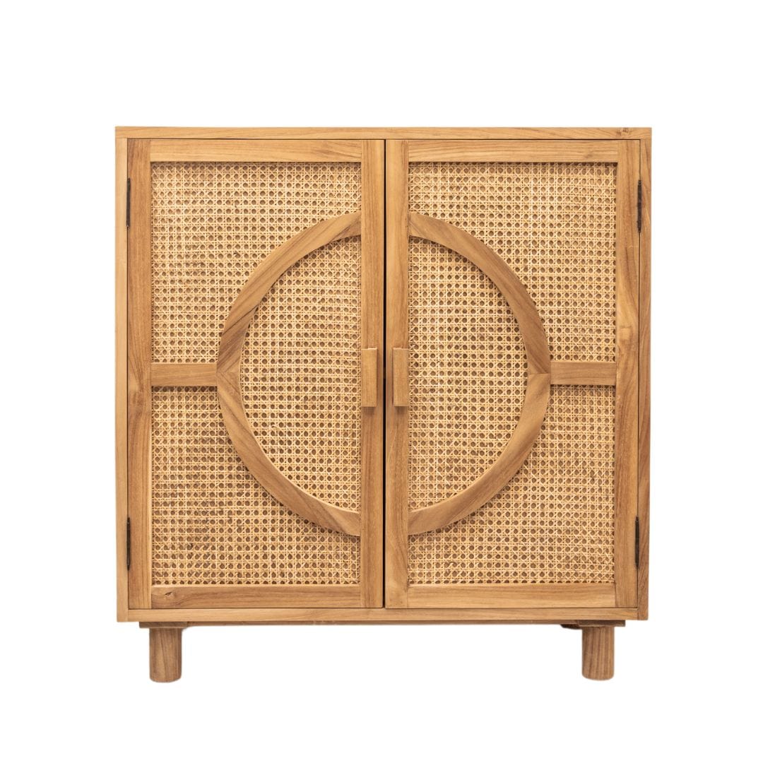 Zoco Home Furniture Teak & Rattan Cabinet