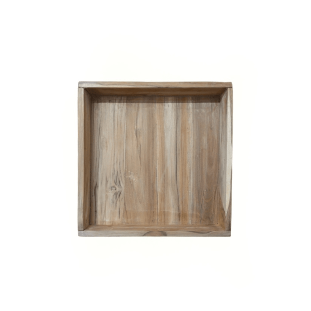 Zoco Home Decor/Accessories Teak Square Tray | 40x40x10cm