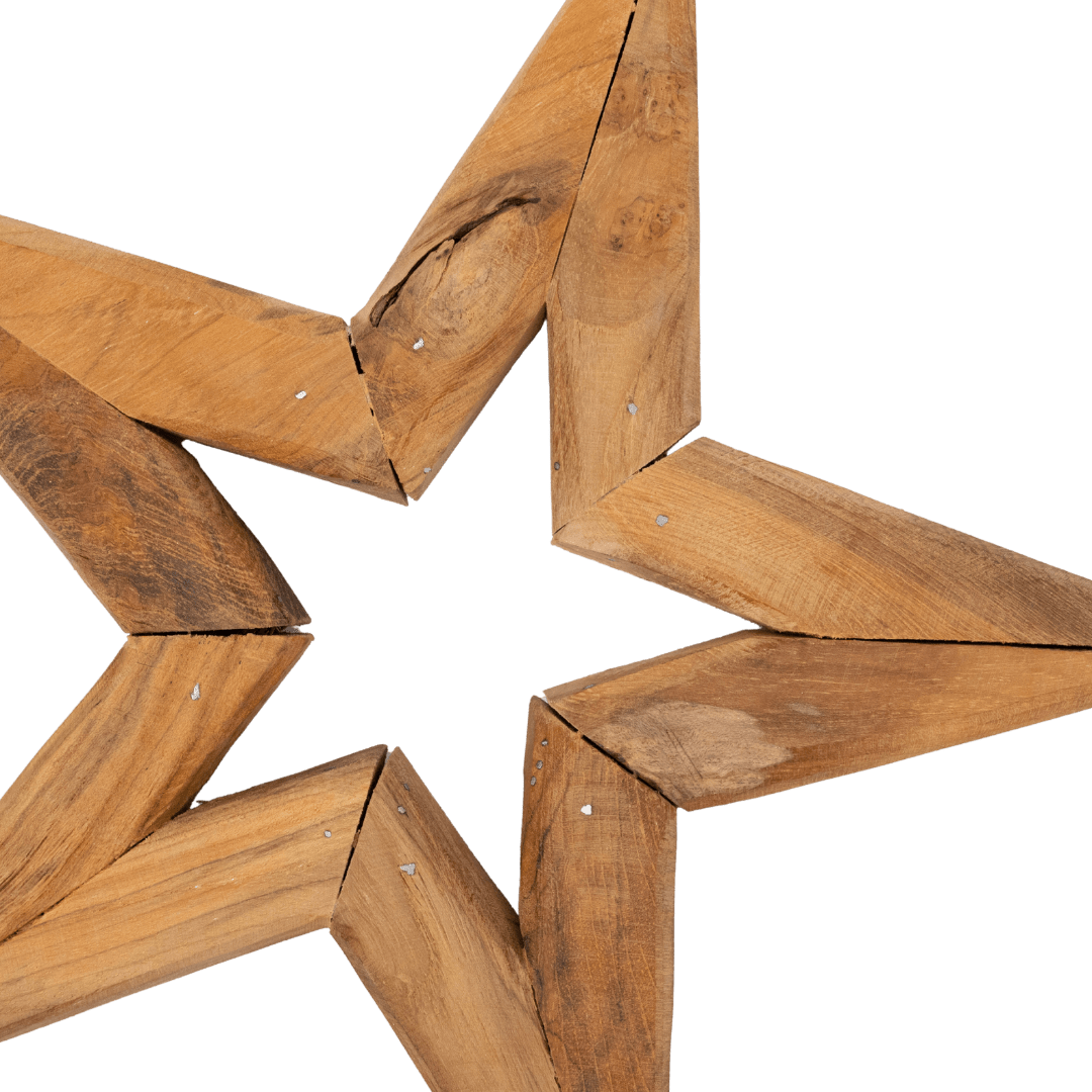 Zoco Home Teak Star Ornament