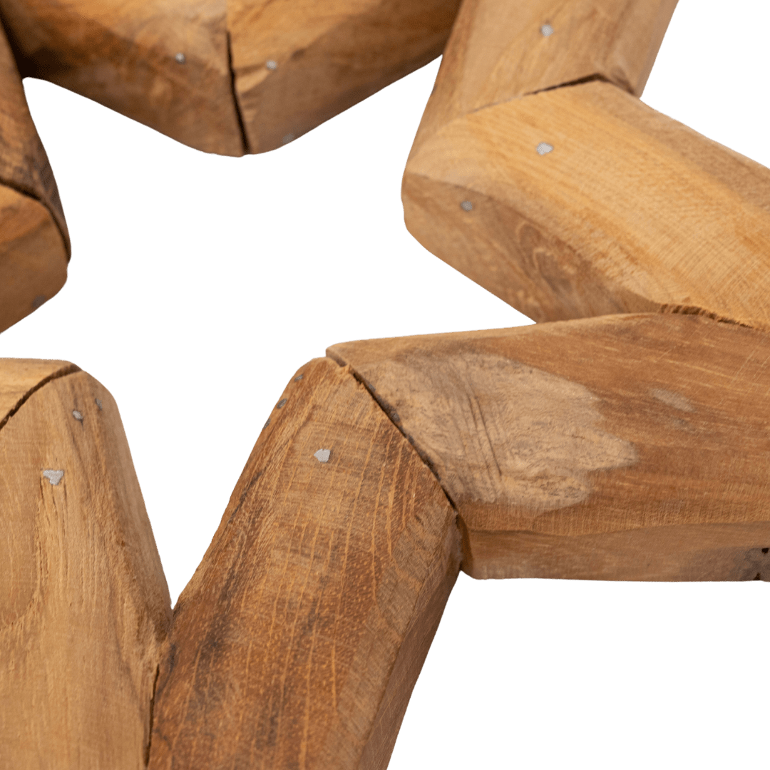 Zoco Home Decor/Christmas Teak Star Ornament