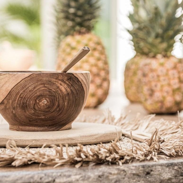 Zoco Home Decor/Kitchen Teak Wooden Bowl | 15cm