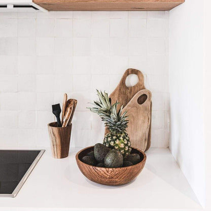 Zoco Home Teak Wooden Bowl | 30x10cm