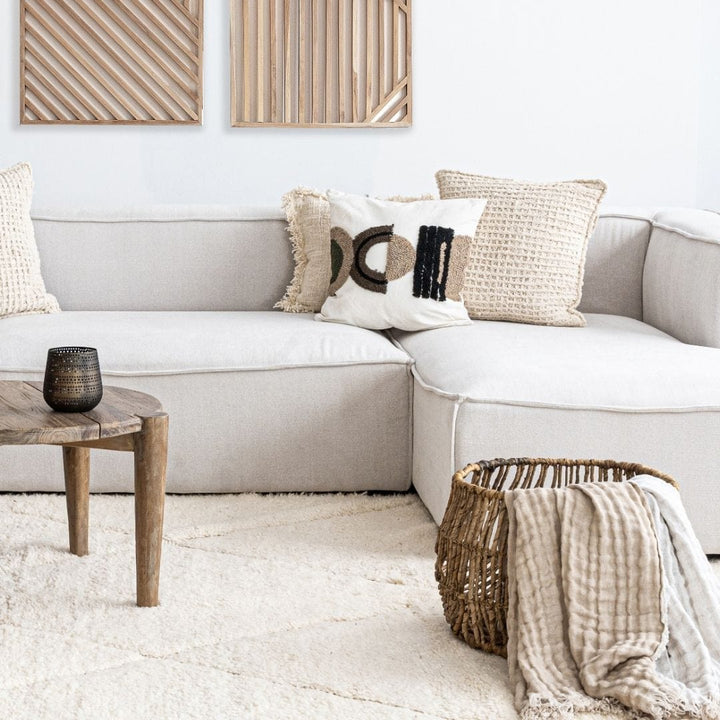 Zoco Home Home decor Terra Cotton Cushion Cover | Multi Stitch 45x45cm