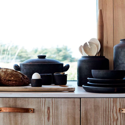 Zoco Home Decor/Kitchen Terracotta Egg Cup | Brown/Black 4x4.5cm