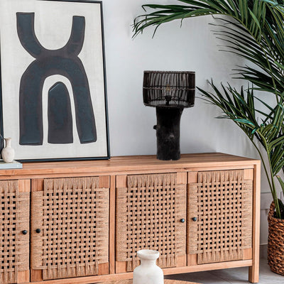 Zoco Home Houten tafellamp | Zwart