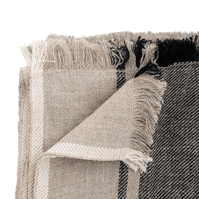 Zoco Home Tizza Bettüberwurf aus Leinen | Schwarz 135 x 190 cm