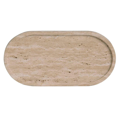 Zoco Home Decor/Accessories Travertine Oval Tray | 30x15x1.5cm